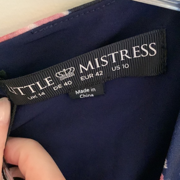 Little mistress navy blue with floral jumpsuit tie waist NWT size 10 - Picture 10 of 12